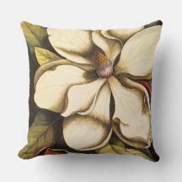 Södra Magnolia-Blommarnas Vintage Kudde