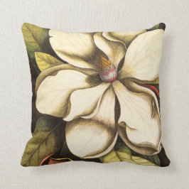 Södra Magnolia-Blommarnas Vintage Kudde