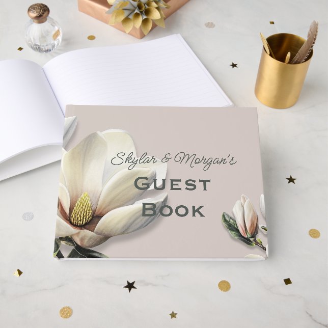 Södra Magnolia Bröllop Guest Bok (Framsida Öppen)