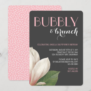 Södra Magnolia Bubly Brunch Grått Ivory Black Inbjudningar