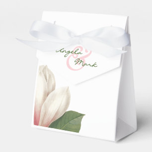 Södra Magnolia Flower Bröllop Rosa och vit Presentaskar