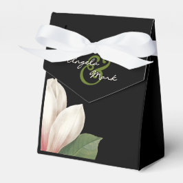 Södra Magnolia Flower Bröllop | Svart Elegant Presentaskar