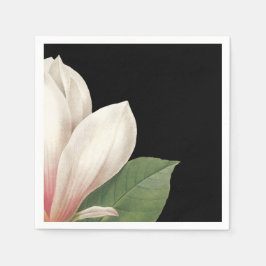 Södra Magnolia Flower | Rosa White Black Pappersservett