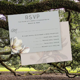 Södra Magnolia Flowers Bröllop Menu OSA kort