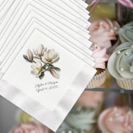 Södra Magnolia Flowers Bröllop Napkins Pappersservett