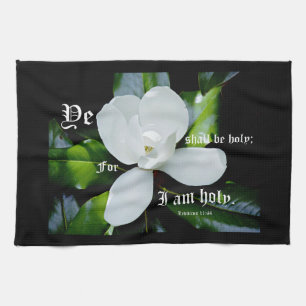 Södra Magnolia med Leviticus 11:44 Kökshandduk