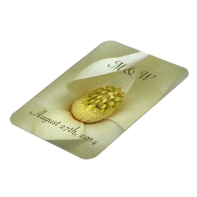 Södra Magnolia Wedding Favor Magnet (Vänstra Sidan)