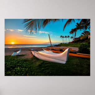 Södra Maui strand på solnedgång Maui, Hawaii Poster