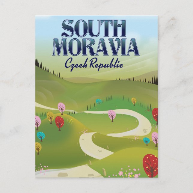 södra möravien Tjeckien resaffisch Vykort (Framsida)