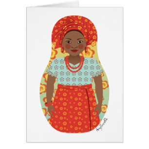Södra nigerianska Matryoshka-kort OBS Kort