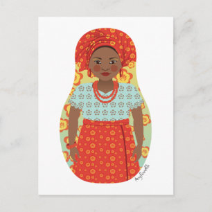 Södra nigerianska Matryoshka-vykort Vykort