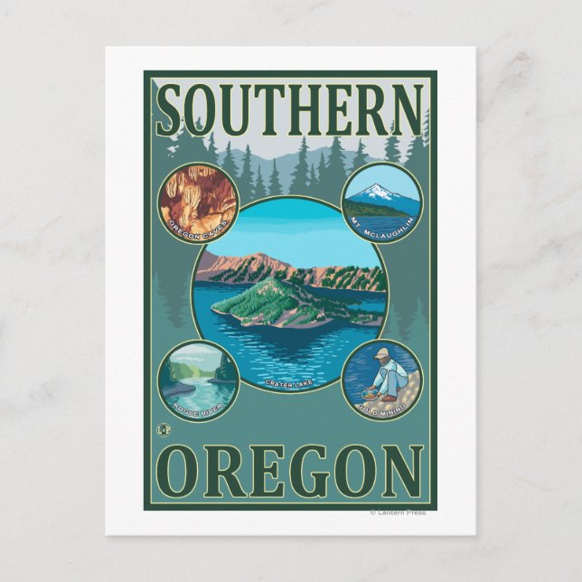 Södra OregonScenia Travel Poster Vykort (Framsida)
