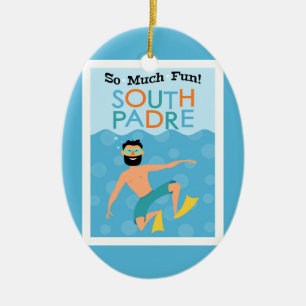 Södra Padre Island-Roligten Hipster Travel Julgransprydnad Keramik