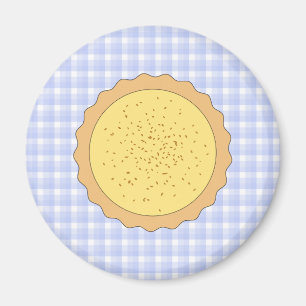 Södra Paj. Gult Tart, med Blue Gingham. Magnet