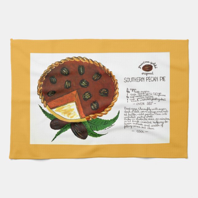 Södra Pecan Paj Recept Kökshandduk (Horisontell)