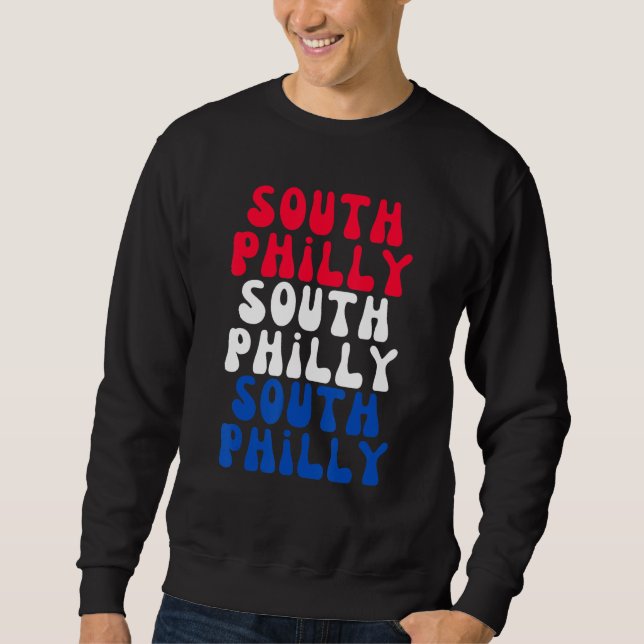 Södra Philly Philadelphia Stad av broderlig kärlek Lång Ärmad Tröja (Framsida)