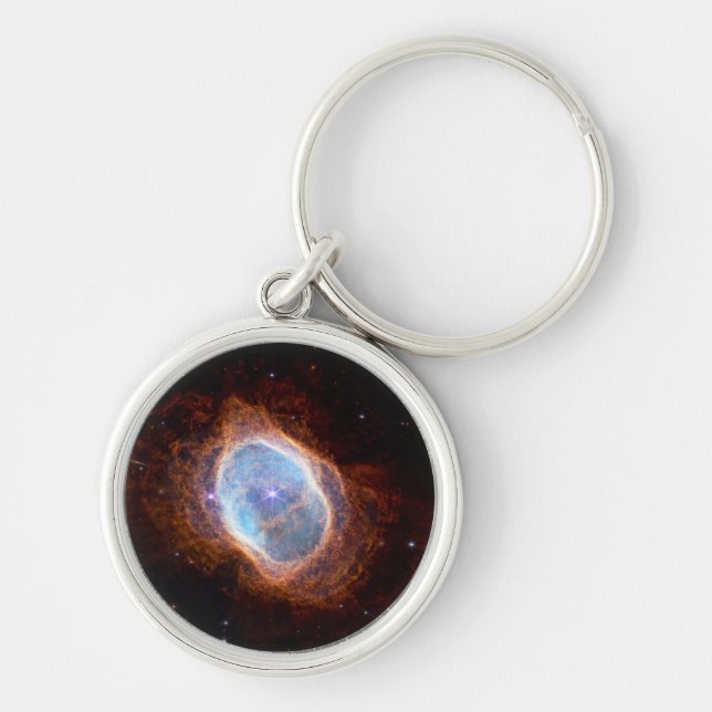 Södra Ring Nebula Rund Silverfärgad Nyckelring (Framsidan)