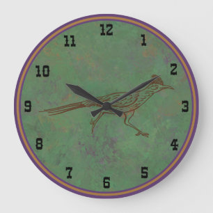 Södra Roadrunner Sagebrush Grönt Large Clock Stor Klocka