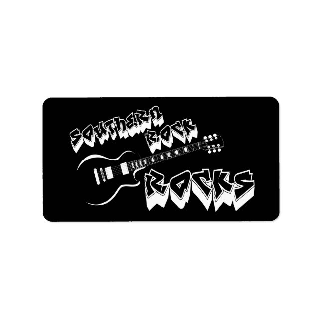 Södra rock musik adressetikett (Framsidan)