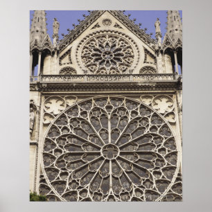 Södra rosa fönster i den Notre Dame domkyrkan in Poster