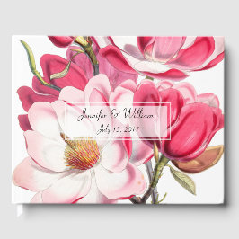 Södra Rosa Magnolias Bröllop Guest Bok