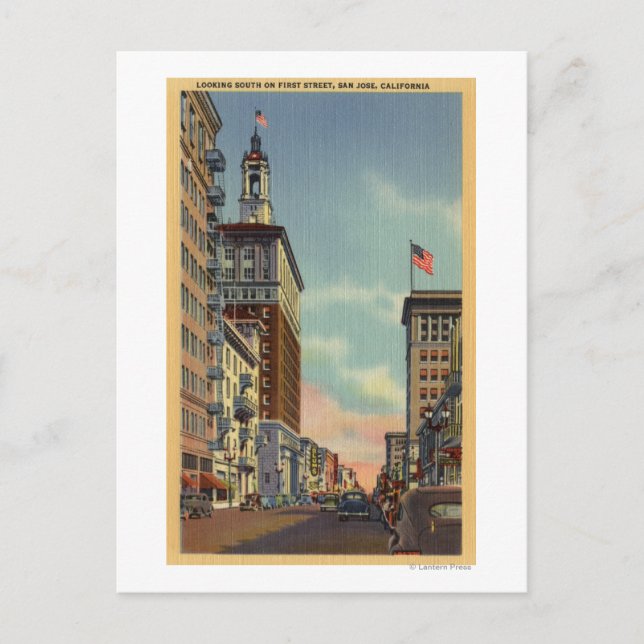 Södra sidan av First Street Vykort (Framsida)