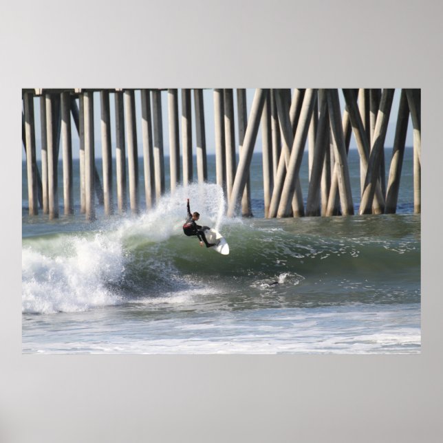 Södra sidan av Huntiungton Beach Pier Poster (Framsidan)