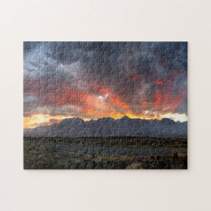 Södra Sierran Nevadafloden Sunset Panorama Pussel