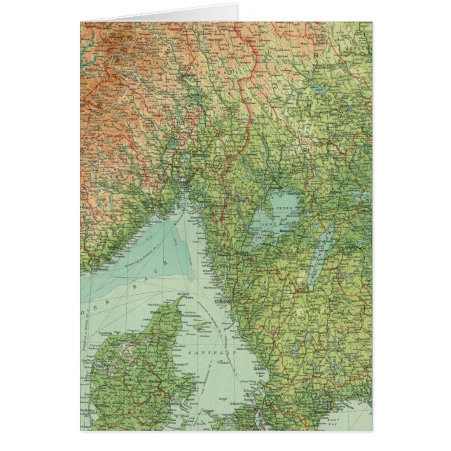 Södra Skandinavien och Danmark Hälsningskort (Framsidan)