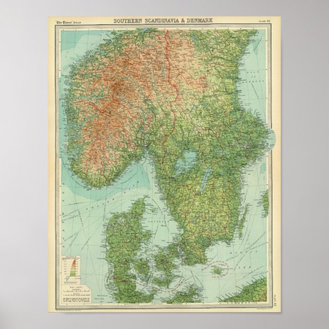 Södra Skandinavien och Danmark Poster (Framsidan)