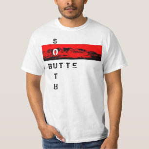 Södra skjorta för vit för Butte"nolla" röd Tee Shirt
