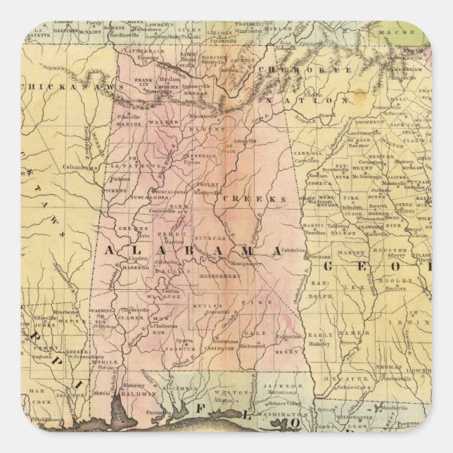 Södra Stater Fyrkantigt Klistermärke (Framsida)