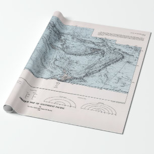Södra Stilla havet Golv Karta (1982) Presentpapper