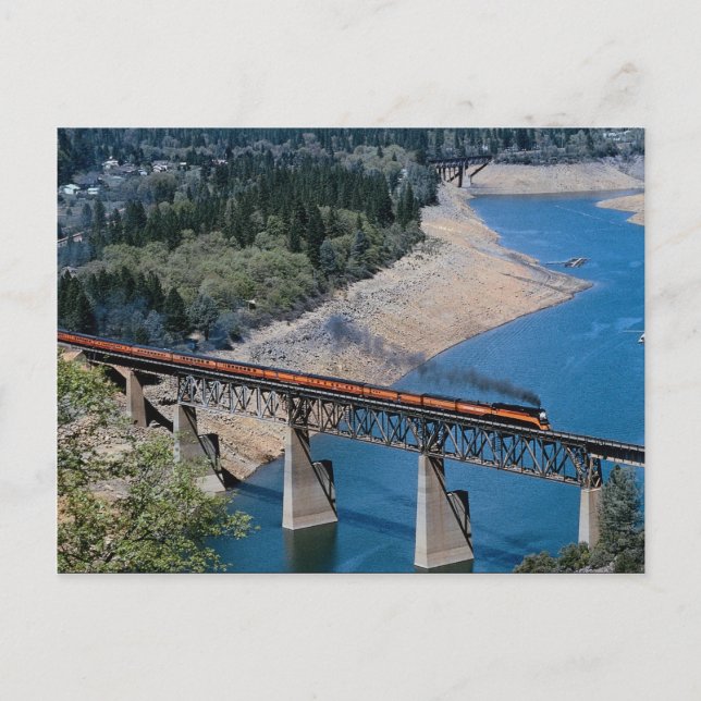 Södra Stillahavsområdet nr 4449 i Shasta Sjö, Kali Vykort (Framsida)