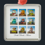 Södra strand, hyddor för Miami livvakt Julgransprydnad Metall<br><div class="desc">Bo stranden,  wherever du är. 9 livräddarehyddor som lokaliseras på den södra stranden,  Miami</div>