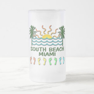 Södra strand Miami Frostat Ölglas