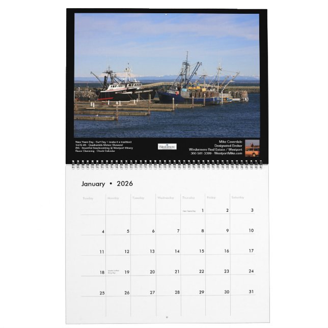 Södra strand sceniska Windermere 2013 Kalender (Jan 2026)