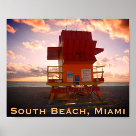 Södra stranden, Miami Lifeguard stand (Ocean Räddi Poster