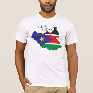 Södra Sudan Flagga-Karta skjorta Tee