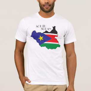 Södra Sudan Flagga-Karta skjorta Tee Shirt