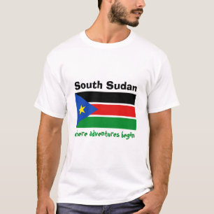 Södra Sudan flagga + Karta + TextT-tröja Tröja