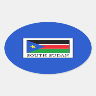 Södra Sudan Ovalt Klistermärke