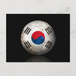 Södra sydkoreanska fotbolls-bollar i Flagga Vykort