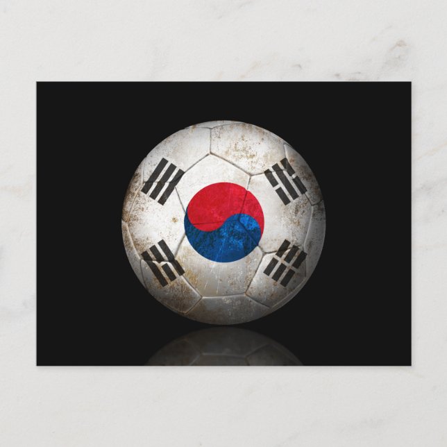 Södra sydkoreanska fotbolls-bollar i Flagga Vykort (Framsida)