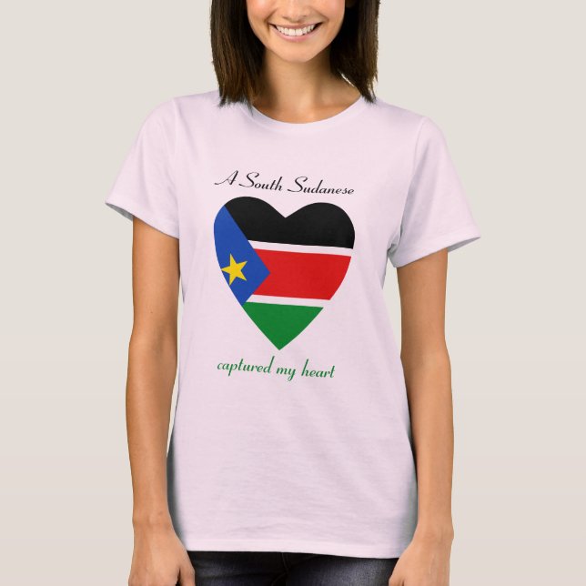 Södra T-tröja för Sudan flaggaälskling Tee (Framsida)