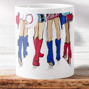 Södra Texas Dam Mode Cowboy Boots Namn Jumbo Mugg