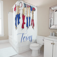 Södra Texas Mode Cowboy Boots Blue Anpassningsbar