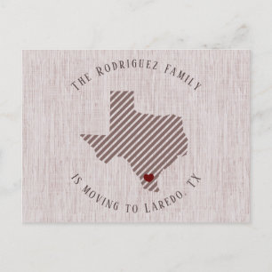 Södra Texas Rose Linne och Heart Texas Flyttning Meddelande Vykort