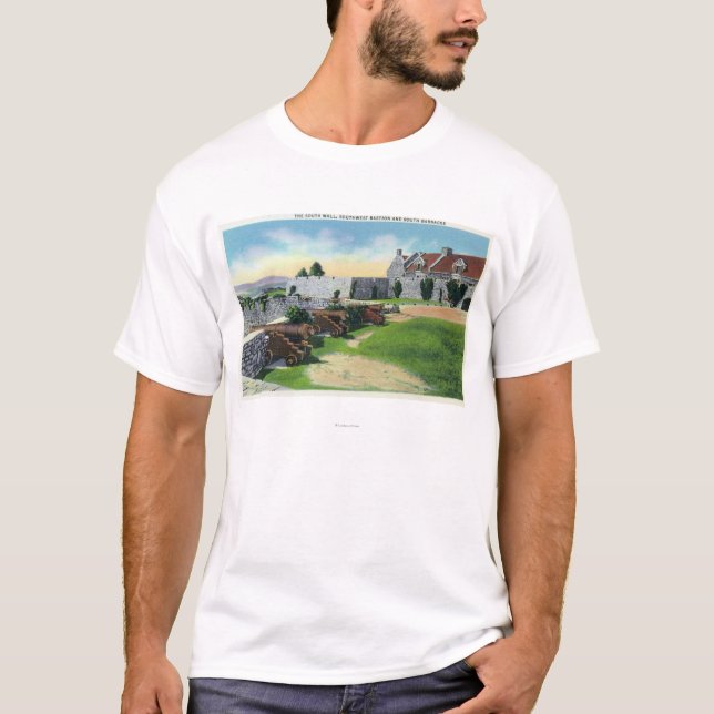 Södra vägg, Southwestbastion, södra baracker T-shirt (Framsida)