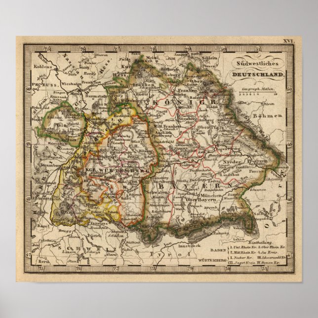 Södra Västern Tyskland Poster (Framsidan)